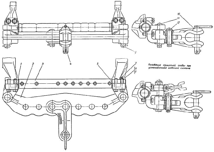 Схема прицепного устройства ДТ-75